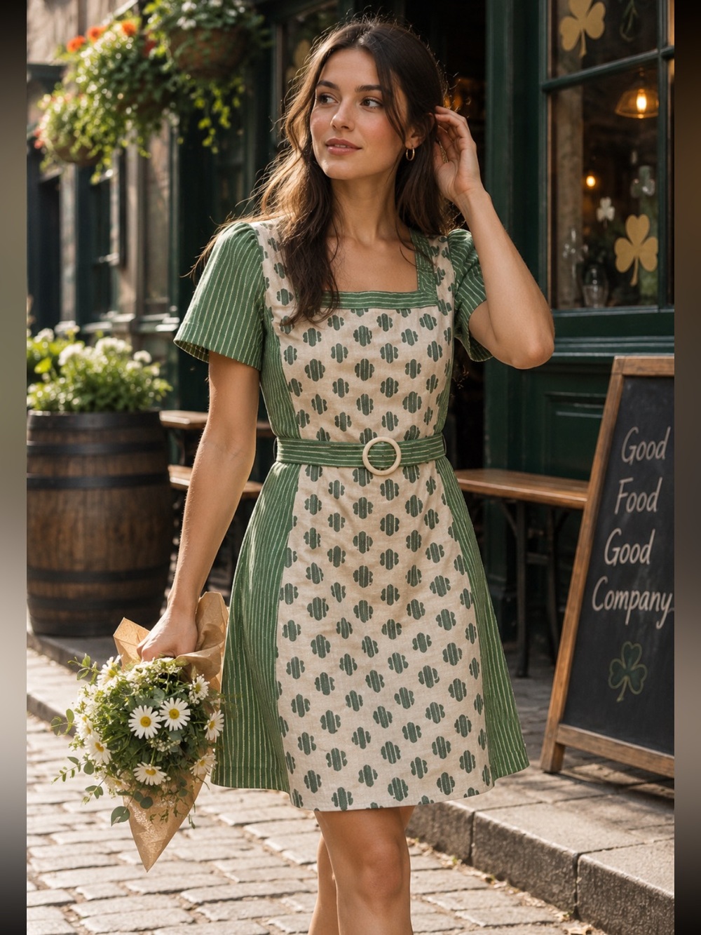 Vintage 60’s!! GOLDEN FINN, the four leaf clover dress!